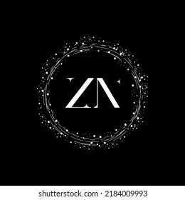 Initial ZN Abstract Modern Letter Logo Design vector With Black Background.