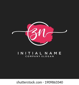 Initial ZN beauty monogram and elegant logo design, handwriting logo of initial signature, wedding, fashion, floral and botanical with creative template.