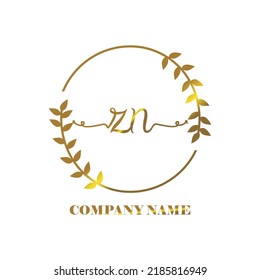 initial ZN logo vector handwriting signature Elegant branding art