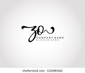 Initial ZO handwriting logo vector