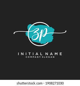 Initial ZP beauty monogram and elegant logo design, handwriting logo of initial signature, wedding, fashion, floral and botanical with creative template.