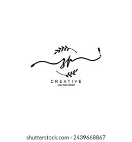 Initial ZP logo handwriting botanical branding typography