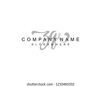 Initial ZQ handwriting logo vector