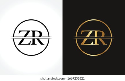 Initial ZR Logo Design Vector Template. Creative Letter ZR Business Logo Vector Illustration