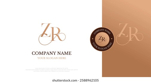 Initial ZR Logo Design Vector