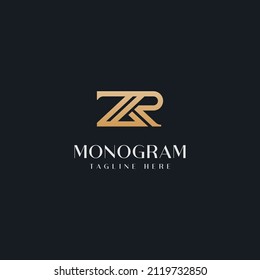 Initial ZR RZ Z R Monogram Logo Template. Initial Based Letter Icon Logo