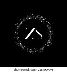 Initial ZS Abstract Modern Letter Logo Design vector With Black Background.