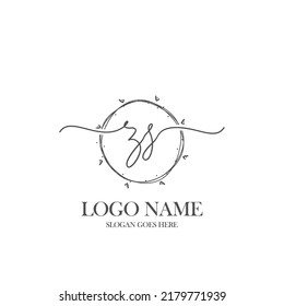 Initial ZS Beauty-Monogramm und elegantes Logo-Design, Handschrift Logo der ersten Signatur, Hochzeit, Mode, Blumen und botanisch mit kreativen Vorlage.
