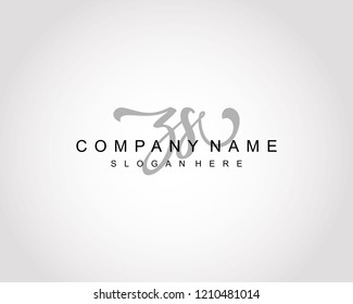 Initial ZS handwriting logo vector