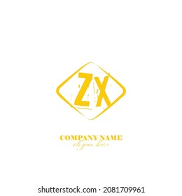Initial-ZX-Logo-Pinselvorlage, Vektorgrafik