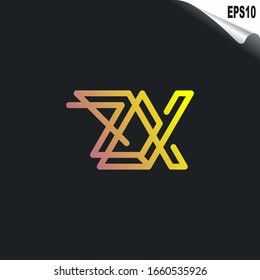 Initial ZX Logo monogram design template. Simple elegant shape style modern logo.