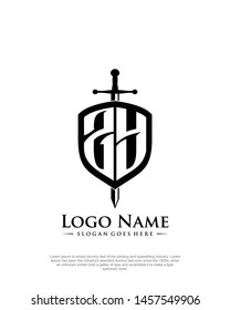 initial ZY letter with shield style logo template vector