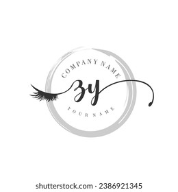 Initial ZY monogram eye and eyelash handwriting