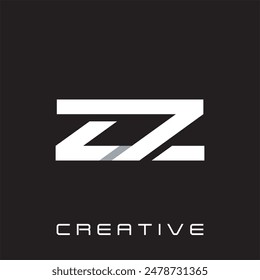 Inicial ZZ Geometric Modern Business Diseño Creativo Logo