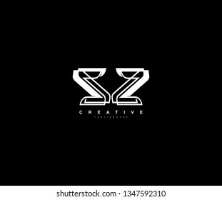 Initial ZZ Letter Modern Creative Linear Monochromatic Logo