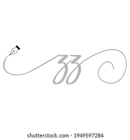 Initial ZZ logo handwriting business illustration fashion simple