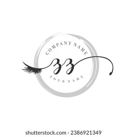 Initial ZZ monogram eye and eyelash handwriting