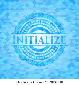 Initialize sky blue mosaic emblem