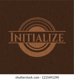 Initialize vintage wood emblem