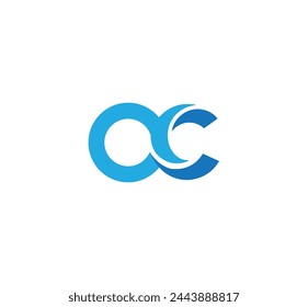 initial-letter-oc logo design vector, oc vector logo, Initial lowercase letter oc, overlapping circle interlock logo