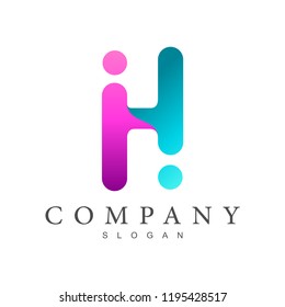 initial/monogram letter H logo design for human relationship