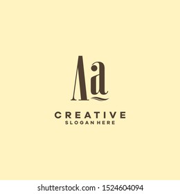 Initials Aa Logo Creative Template Sign Vector
