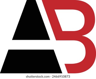 Initials AB letter logo design vector images. AB logo design template icon. BA logo design black and red color best company identity. BA logo design vector illustration