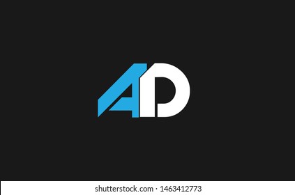 initials of AD bold letters logo design
