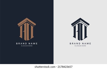 initials AD logo with pillar element. Best for law firm company, legal, lawyer vector monogram design.