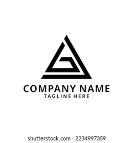Initials  AG GC GL   Triangle Logo Template abstract