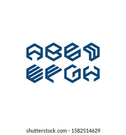 initials a-h hexagon concept - vector