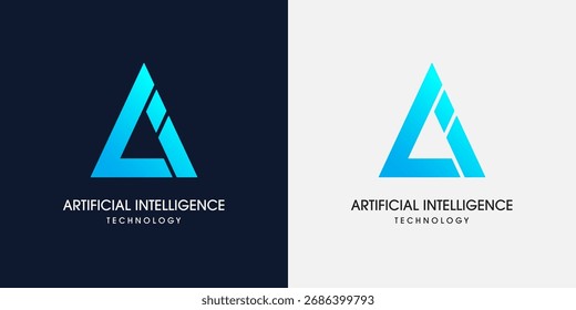 Iniciales AI diseño de logotipo. Logotipo de la tecnología de la letra AI. Símbolo de inteligencia artificial. Grande concepto de procesamiento de datos. Empresa de tecnología, robótica e innovación. Ilustración vectorial.