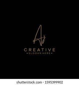 Initials Aj Logo Creative Template Sign Vector