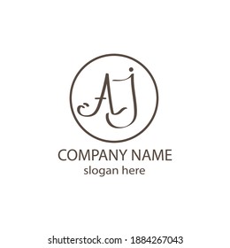 Initials AJ logo illustration typography template. Vector design