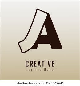 initials AJ simple typography logo design