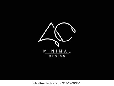 Initials alphabet letters AC or CA monogram logo