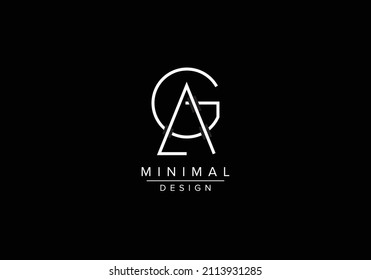 Initials alphabet letters AG or GA monogram logo