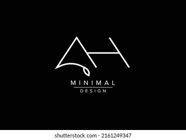 Initials alphabet letters AH or HA monogram logo