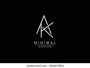 Iniciales letras alfabéticas AK O logotipo de monograma KA