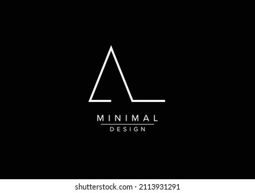 Initials alphabet letters AL or LA monogram logo