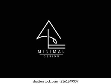 Inicialmente letras alfabéticas AL o logotipo de monograma LA