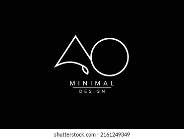 Initials alphabet letters AO or OA monogram logo