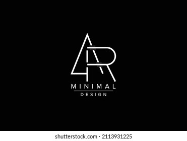 Initials alphabet letters AR or RA monogram logo