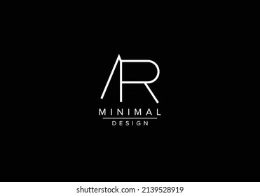 Initials alphabet letters AR or RA monogram logo