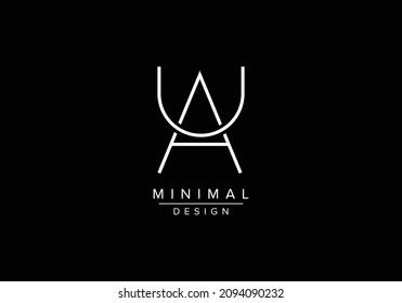 Initials alphabet letters AU OR UA monogram logo