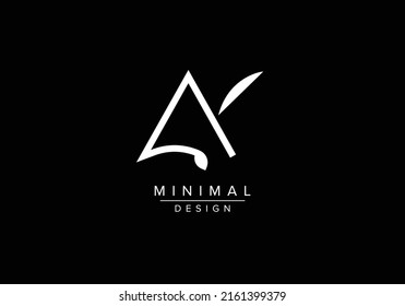 Initials alphabet letters AY or YA monogram logo