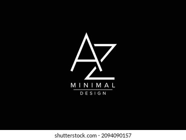 Initials alphabet letters AZ OR ZA monogram logo