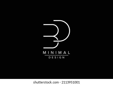 Initials alphabet letters BD or DB monogram logo