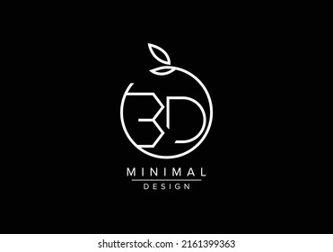 Inicializa las letras alfabéticas del logotipo del monograma BD o DB