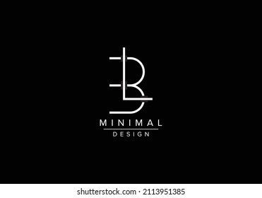 Initials alphabet letters BL or LB monogram logo